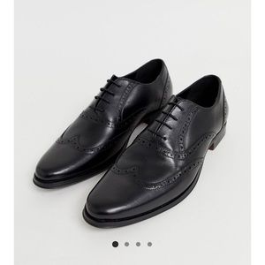 ASOS DESIGN Oxford brogue shoes in black leather